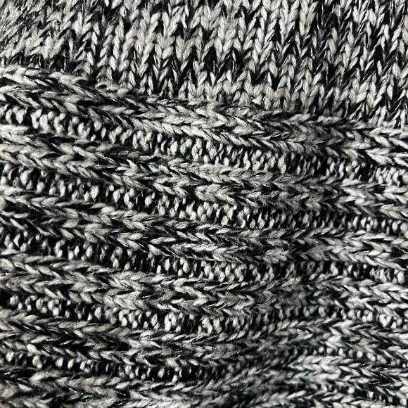 bebe Marled Black, Gray & White Chunky Knit Cowl Sweater - Picture 4 of 4